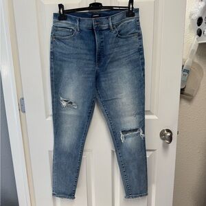 Express skinny high rise Distressed Blue Jeans